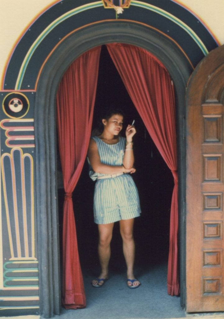 A woman from a massage parlor in Patpong, Bangkok, 1987.